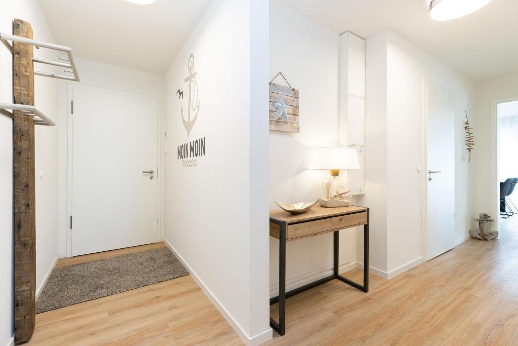 Postel nebo postele na pokoji v ubytování Hansehaus- Moin Moin