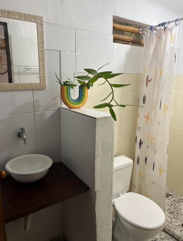 Koupelna v ubytování Pousada Arraial dos Sonhos