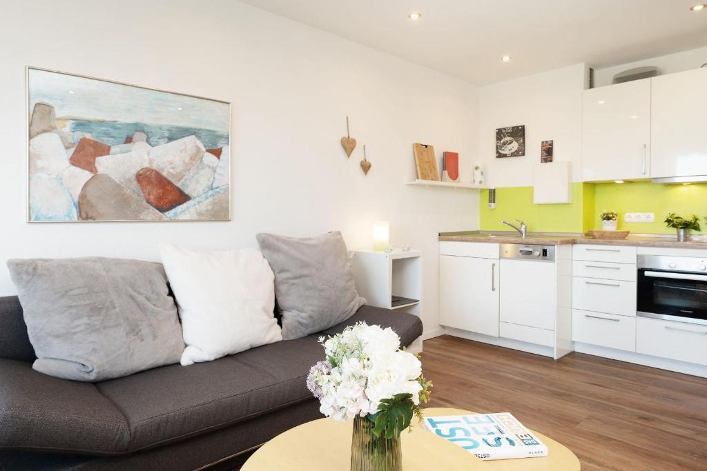 Kuchyň nebo kuchyňský kout v ubytování Seeschlösschen Wohnung 524