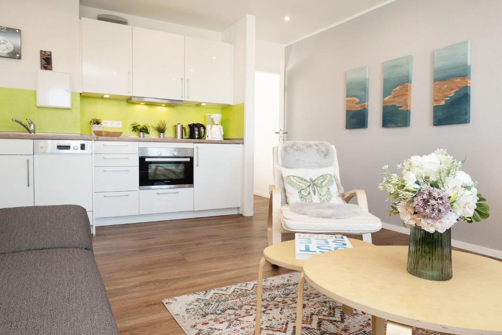Kuchyň nebo kuchyňský kout v ubytování Seeschlösschen Wohnung 524