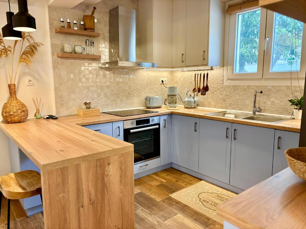 Kuchyň nebo kuchyňský kout v ubytování Elios Serenity House
