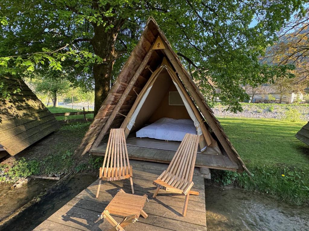 Zahrada ubytování Kamp na Otoku - Ljubno ob Savinji