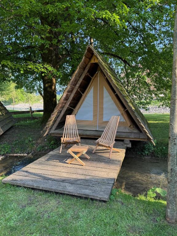 Zahrada ubytování Kamp na Otoku - Ljubno ob Savinji