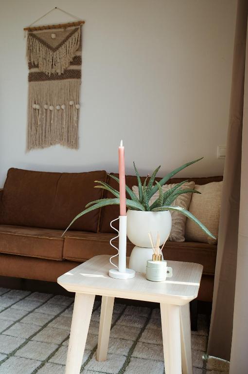 Area soggiorno di Modern Tiny House op rustig Watersportpark