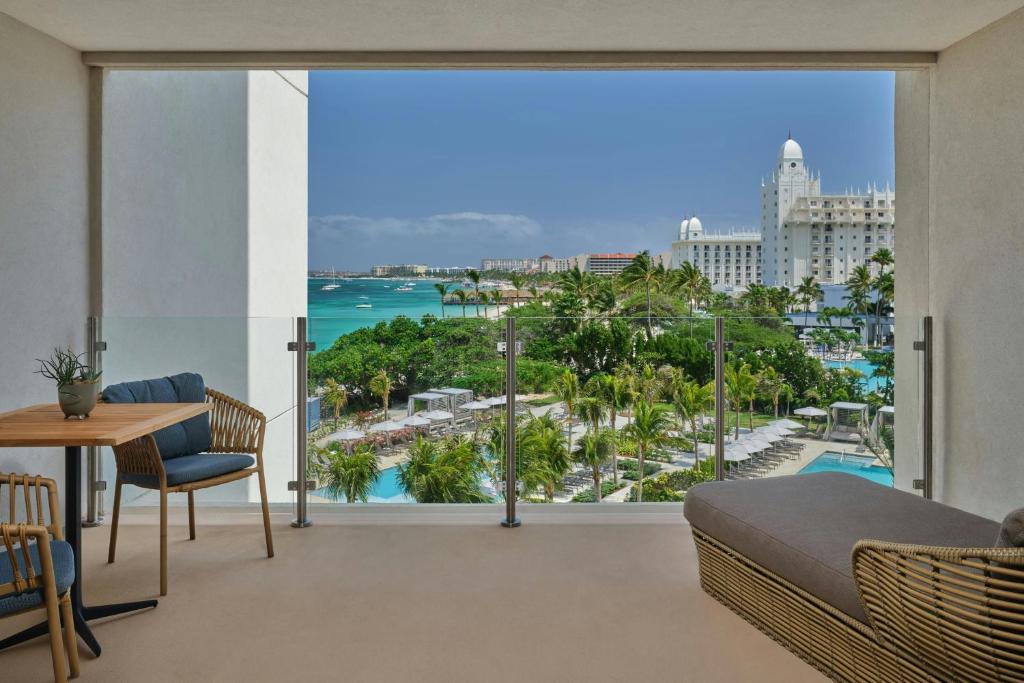 Superior Double Room with Two Double Beds, Balcony and Pool View
