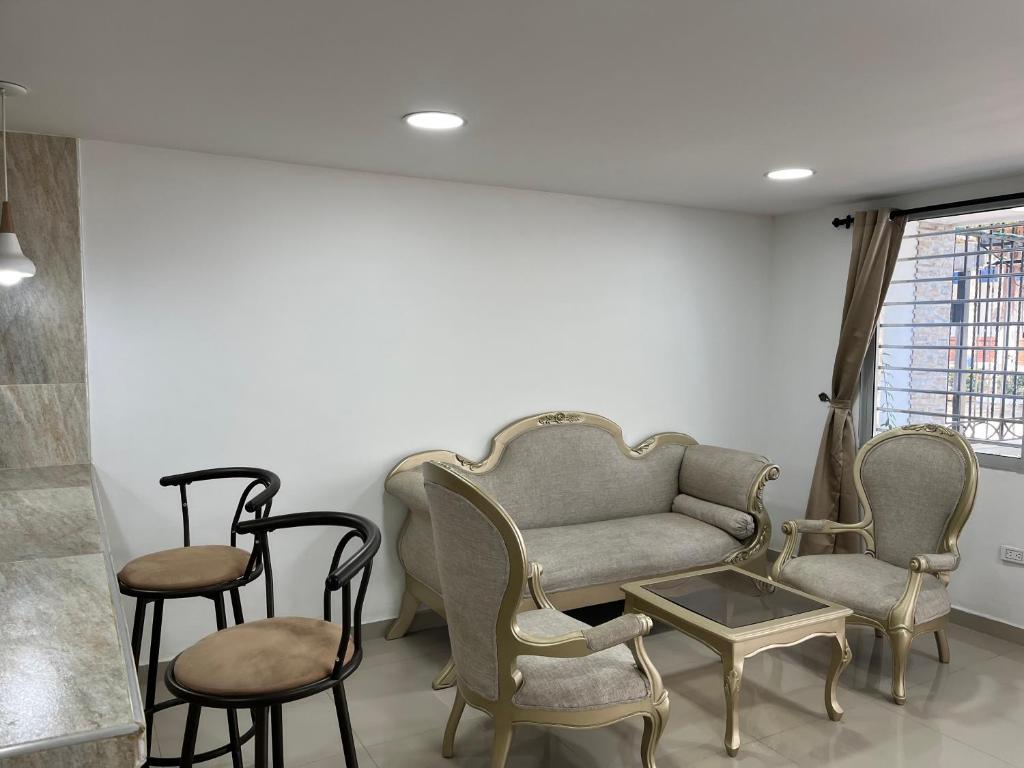 Posezení v ubytování Acogedor y Moderno Apartamento en Barranquilla