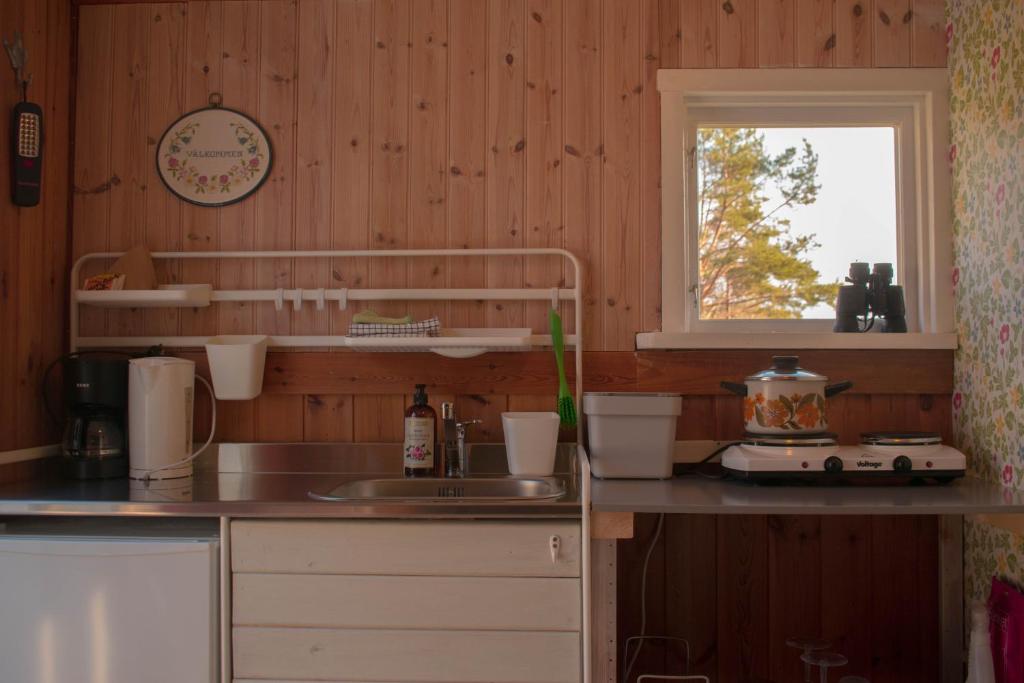 Kuchyň nebo kuchyňský kout v ubytování Gezellige Zweedse stuga Dalsland