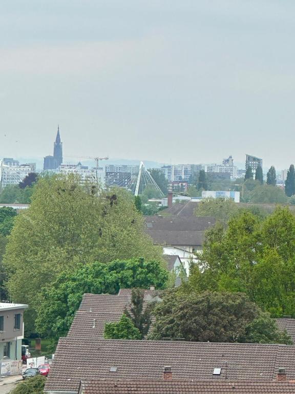 Nespecifikovaný výhled na destinaci Kehl nebo výhled na město při pohledu z apartmánu
