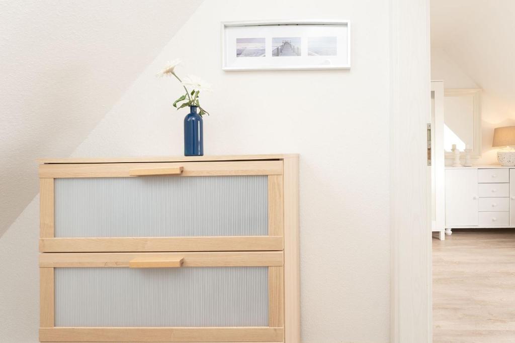 Postel nebo postele na pokoji v ubytování Haus Hasenkamp 26 Hasenbau