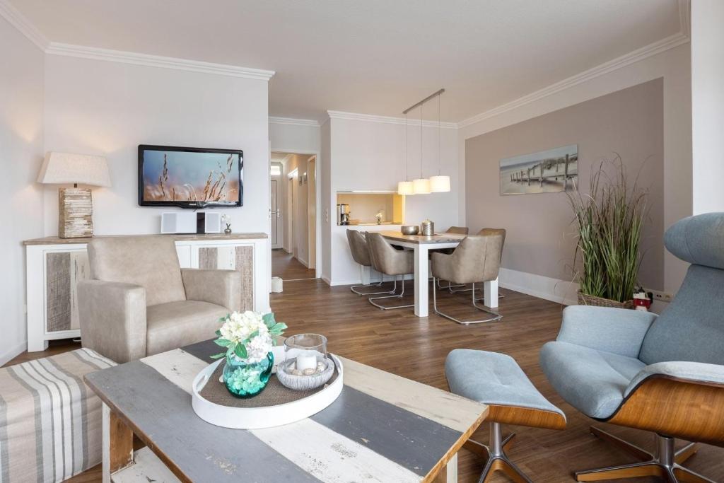 Posezení v ubytování Grömitz Center Wohnung 763