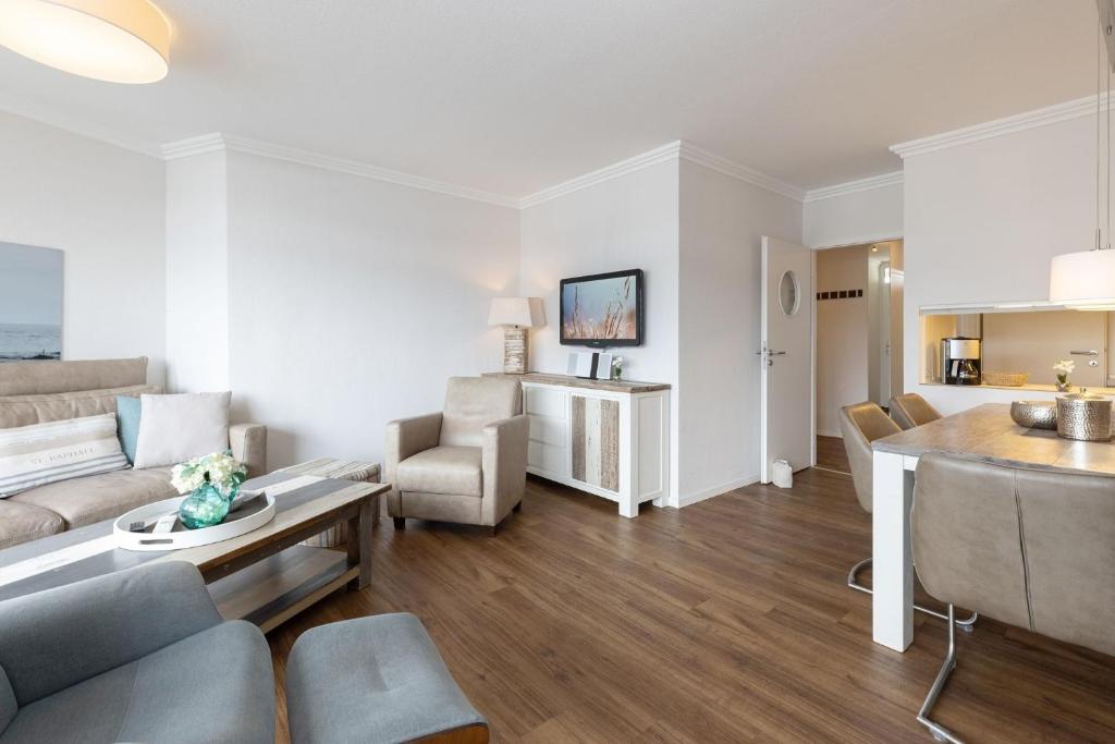 Kuchyň nebo kuchyňský kout v ubytování Grömitz Center Wohnung 763