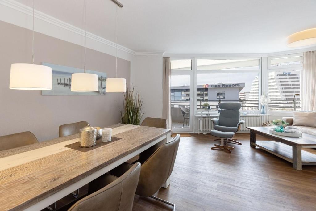 Posezení v ubytování Grömitz Center Wohnung 763