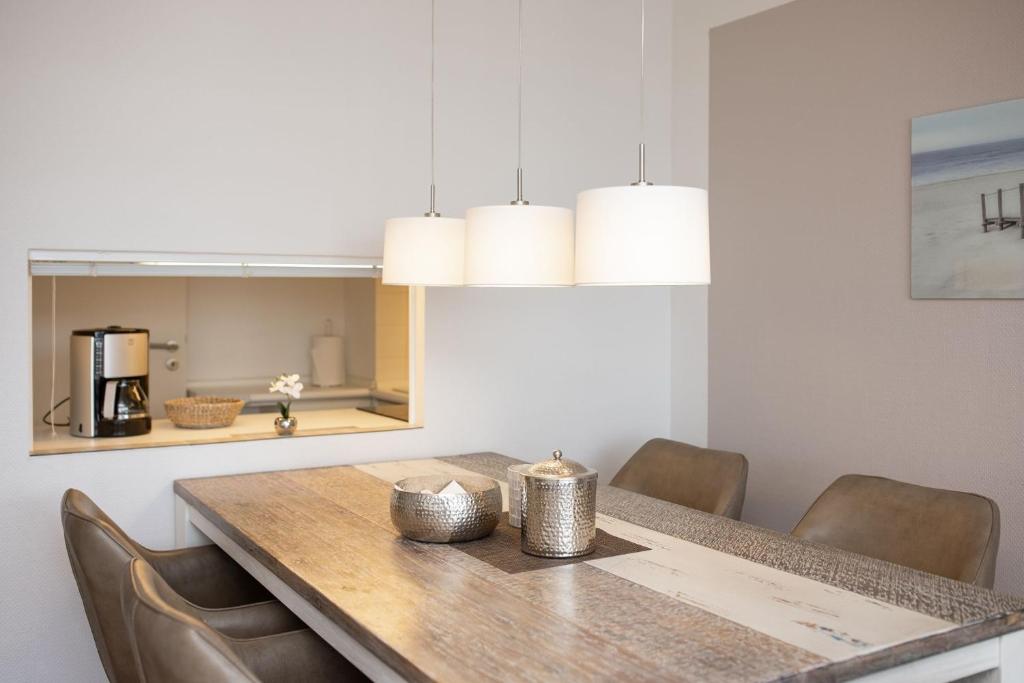 Kuchyň nebo kuchyňský kout v ubytování Grömitz Center Wohnung 763