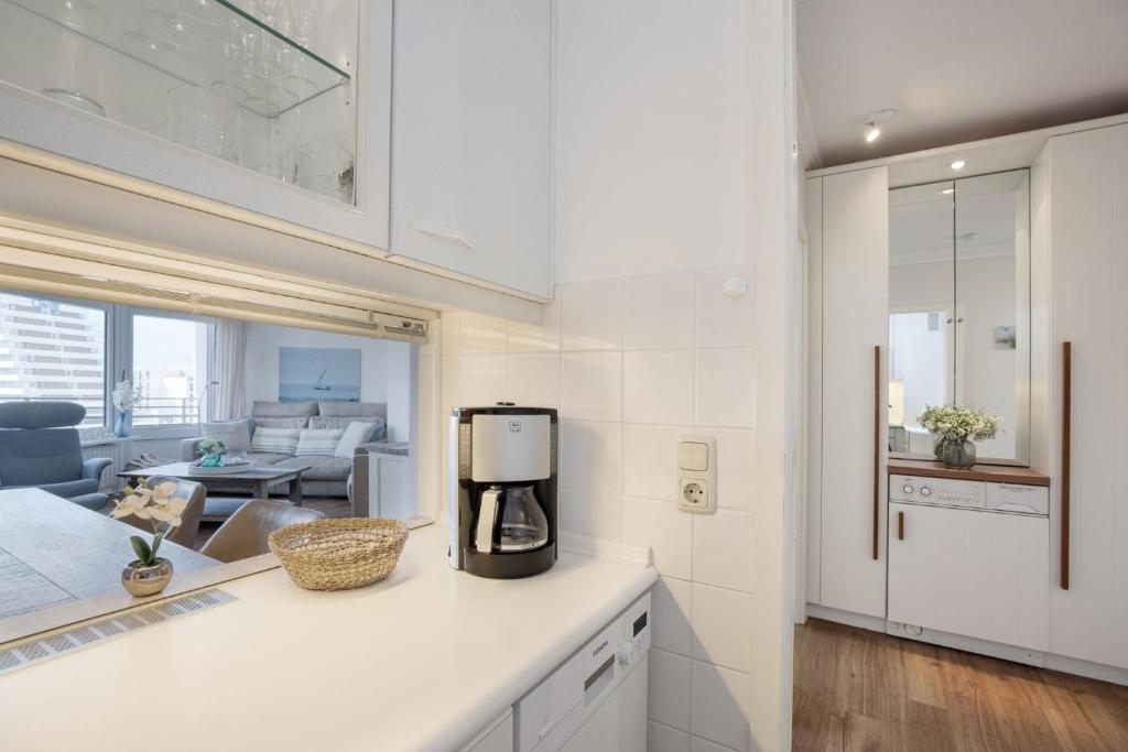 Kuchyň nebo kuchyňský kout v ubytování Grömitz Center Wohnung 763