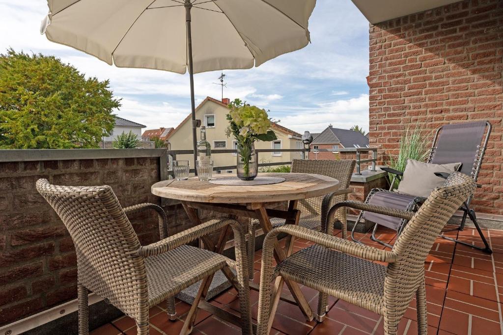 Patio nebo venkovní prostory v ubytování Schützenweg 13-15 Küstenkoje