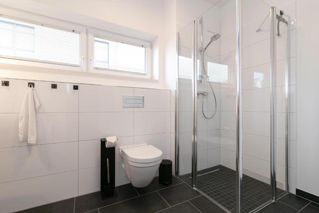 Koupelna v ubytování Haffkamp 23 Wohnung 3