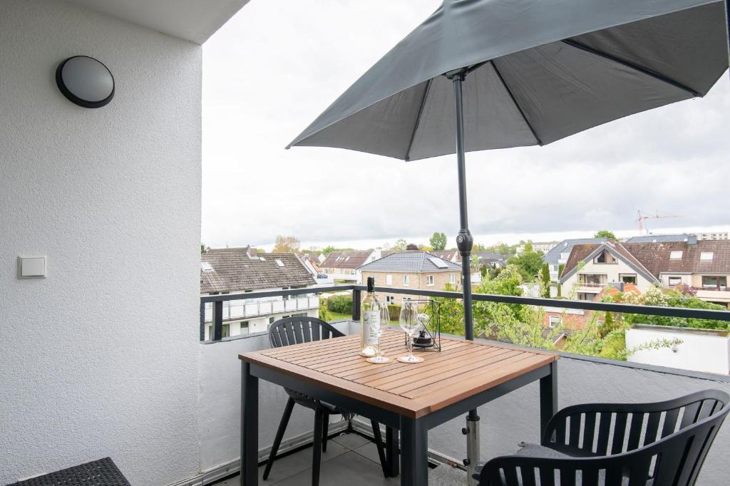 Balkón nebo terasa v ubytování Haus Seebad Lieblingsplatz Grömitz