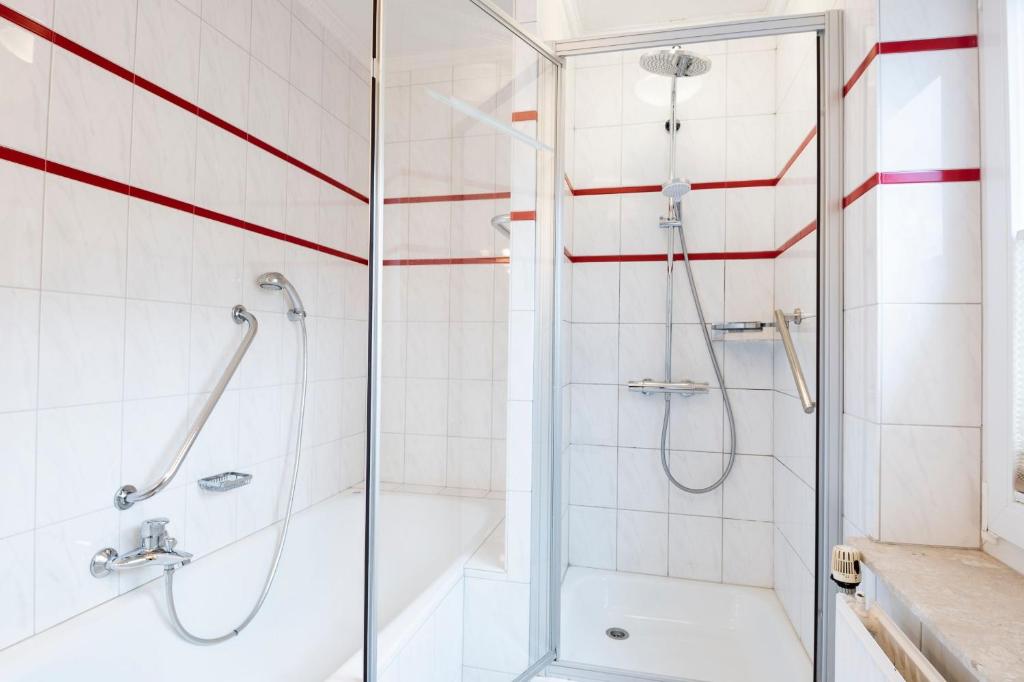 Koupelna v ubytování Rosenstraße 1a Bootshaus
