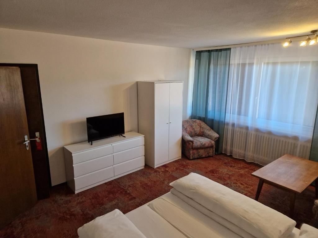 TV a/nebo společenská místnost v ubytování HOTEL WALDHORN