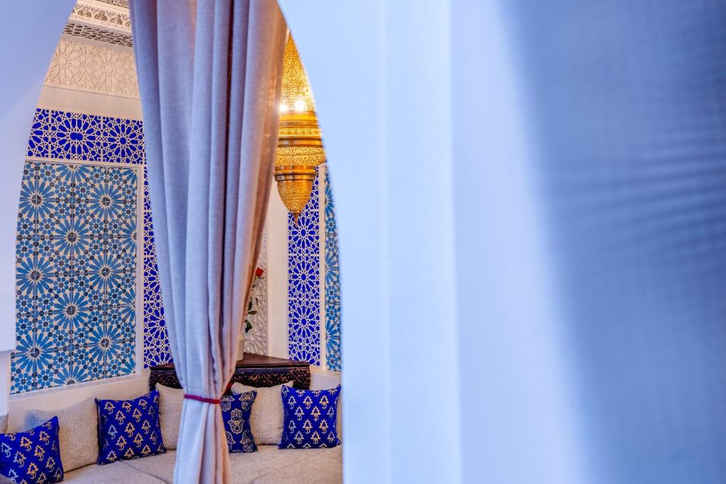 Posezení v ubytování Riad La Perle Bleue Marrakech