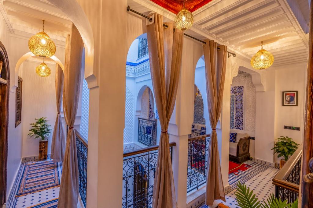 Posezení v ubytování Riad La Perle Bleue Marrakech