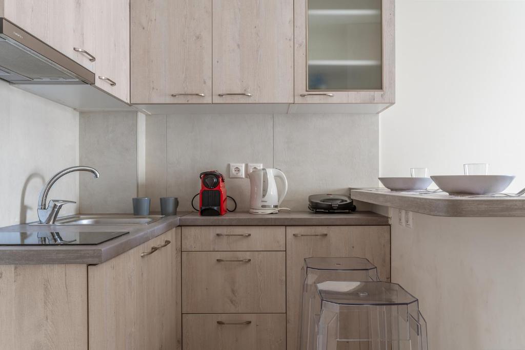 A kitchen or kitchenette at Elvita Apartments 3