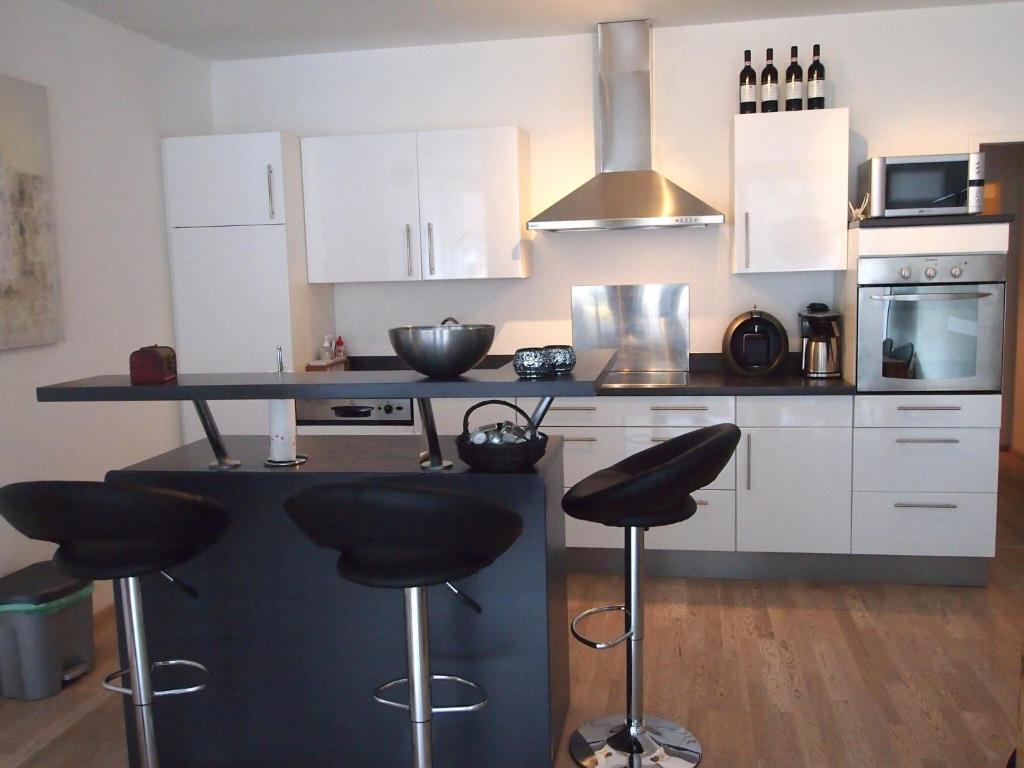 Kuchyň nebo kuchyňský kout v ubytování Spacious apartment with mountain view