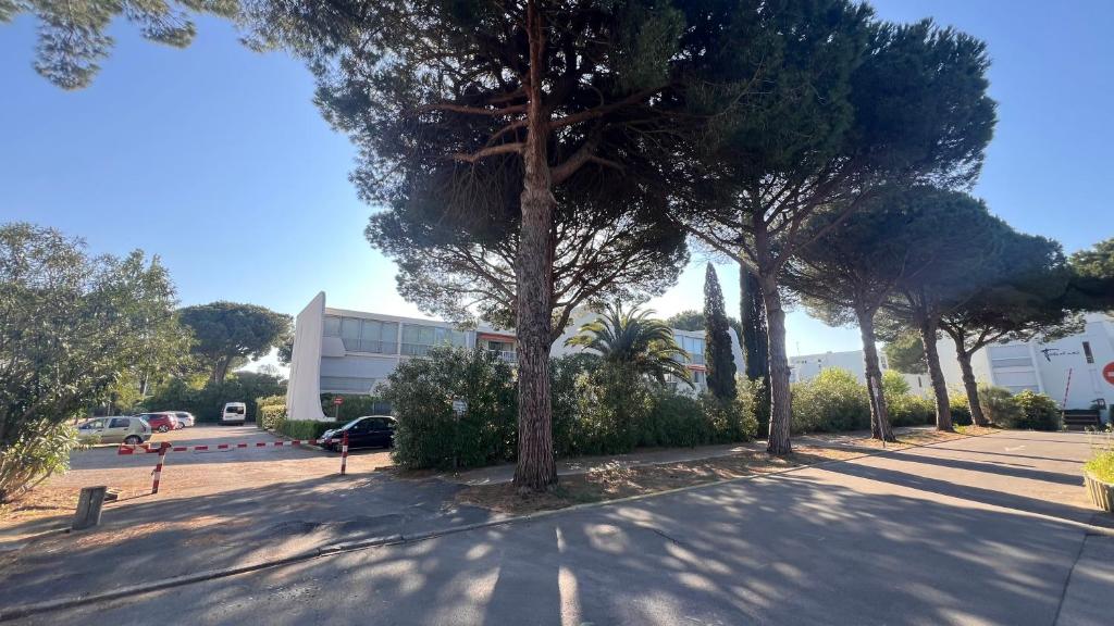 een groep bomen aan de straatkant bij Les Appartements De Lina - Trianon 38 - Self Check-In - in La Grande-Motte