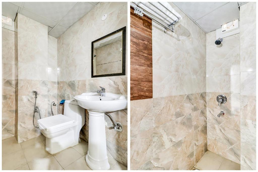 Koupelna v ubytování Hotel O Aero Inn