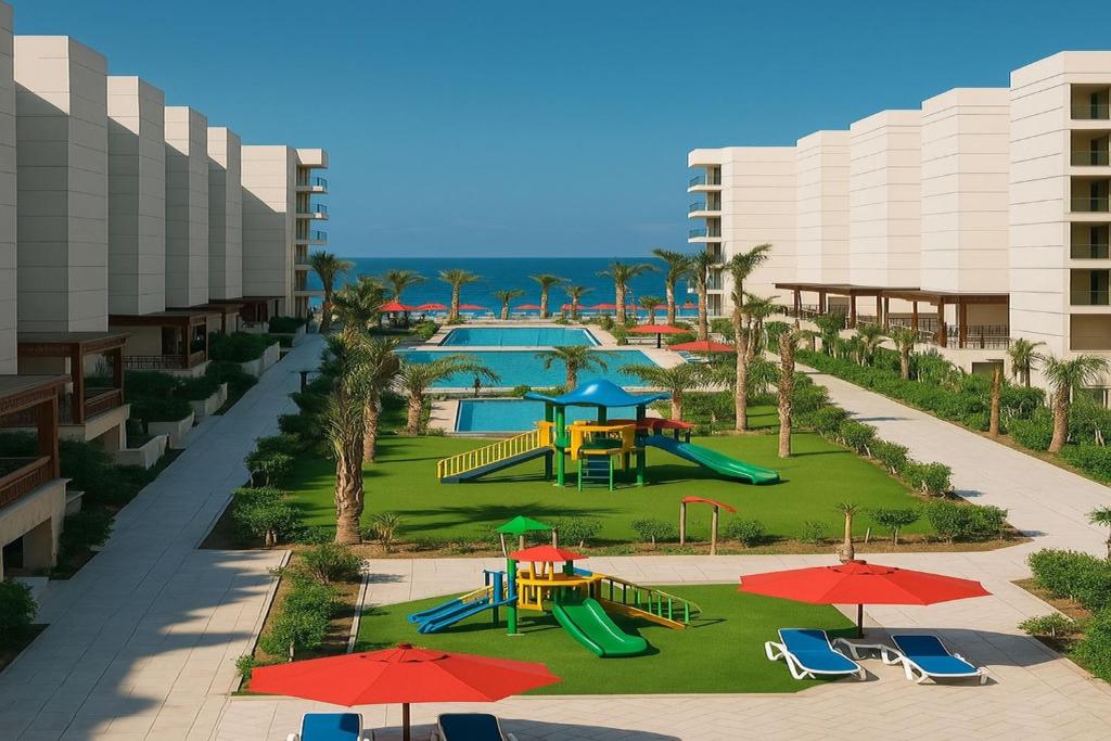 an aerial view of a playground at a resort at Porto Said Family Spot in Port Said