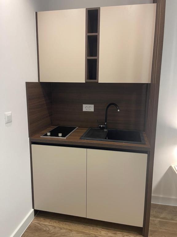 Kuchyň nebo kuchyňský kout v ubytování Apartments Njavro Neum