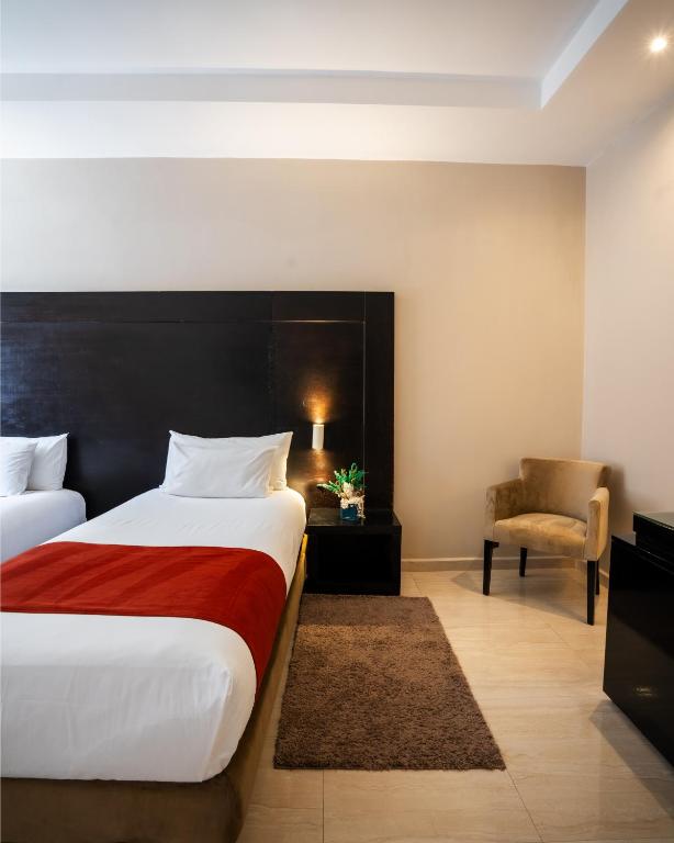 Postel nebo postele na pokoji v ubytování Kech Boutique Hotel & Spa