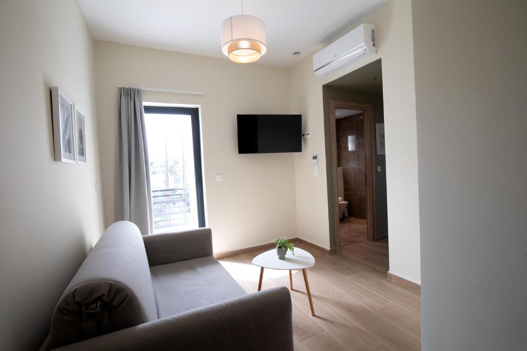 TV a/nebo společenská místnost v ubytování Trinasus Hotel