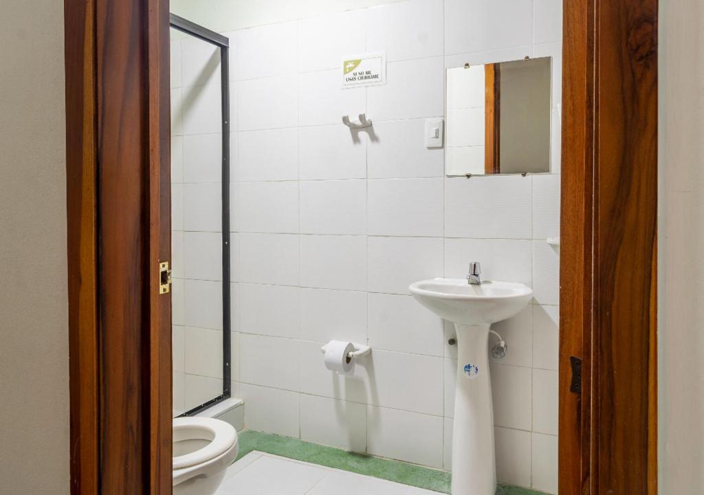 Koupelna v ubytování Hotel Cafetto
