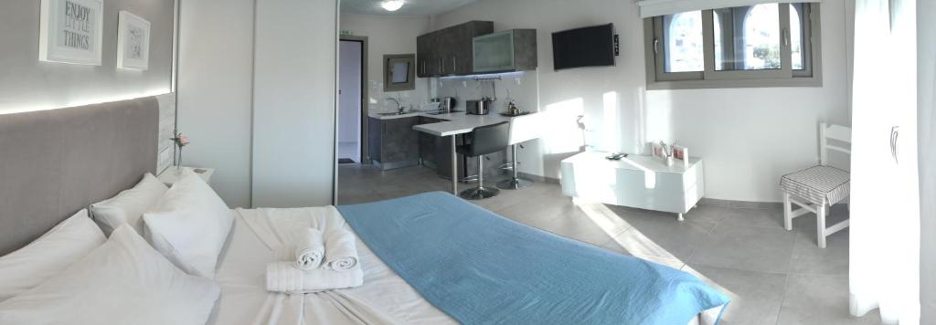 A kitchen or kitchenette at Irida Holiday Apartments
