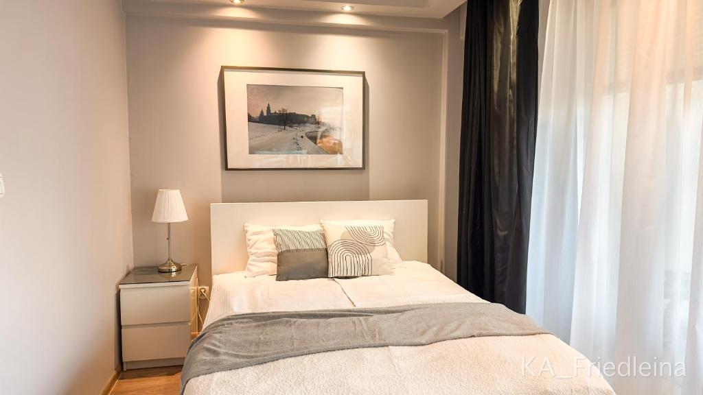 Postel nebo postele na pokoji v ubytování Kraków Apartments - Friedleina Studio Apartments