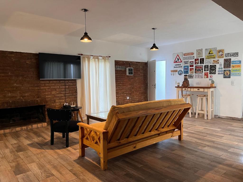 Posezení v ubytování Vivienda en Cuchi Corral