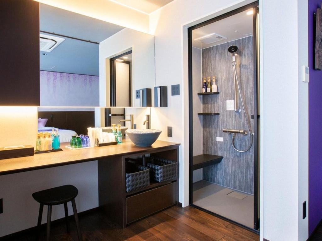Koupelna v ubytování Hotel Claire Higasa