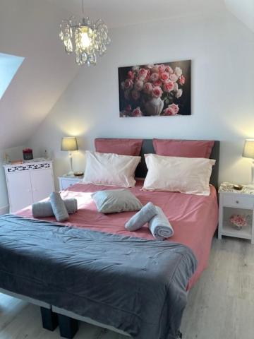 Postel nebo postele na pokoji v ubytování Chambre d'Hôtes Salamandre