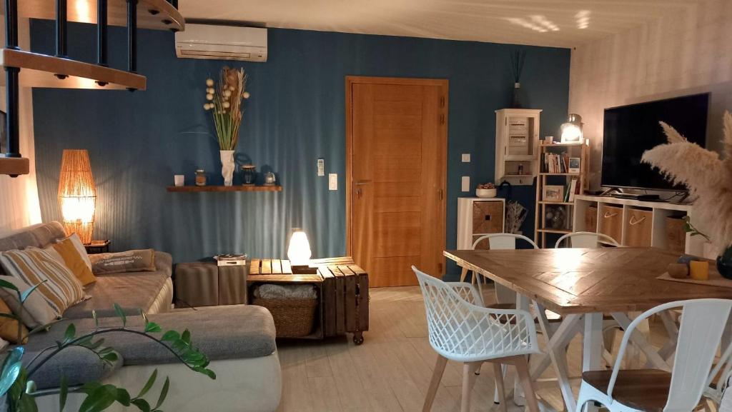 Posedenie v ubytovaní Appartement duplex toit terrasse