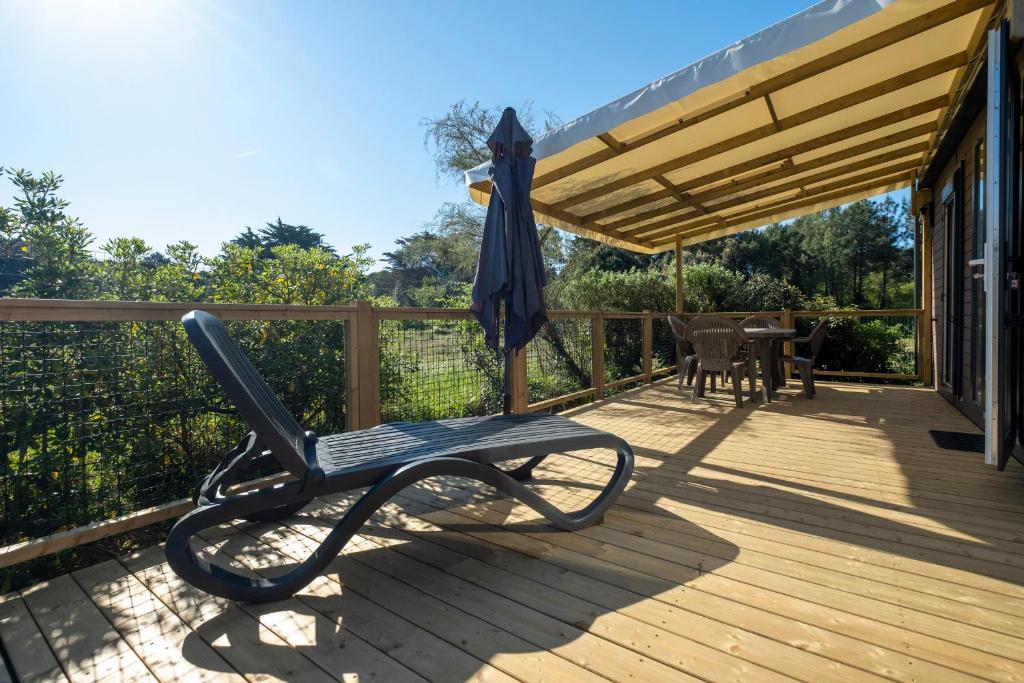 Balkón nebo terasa v ubytování Camping les Dunes