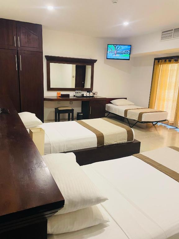TV a/nebo společenská místnost v ubytování Rajarata Hotel Anuradhapura