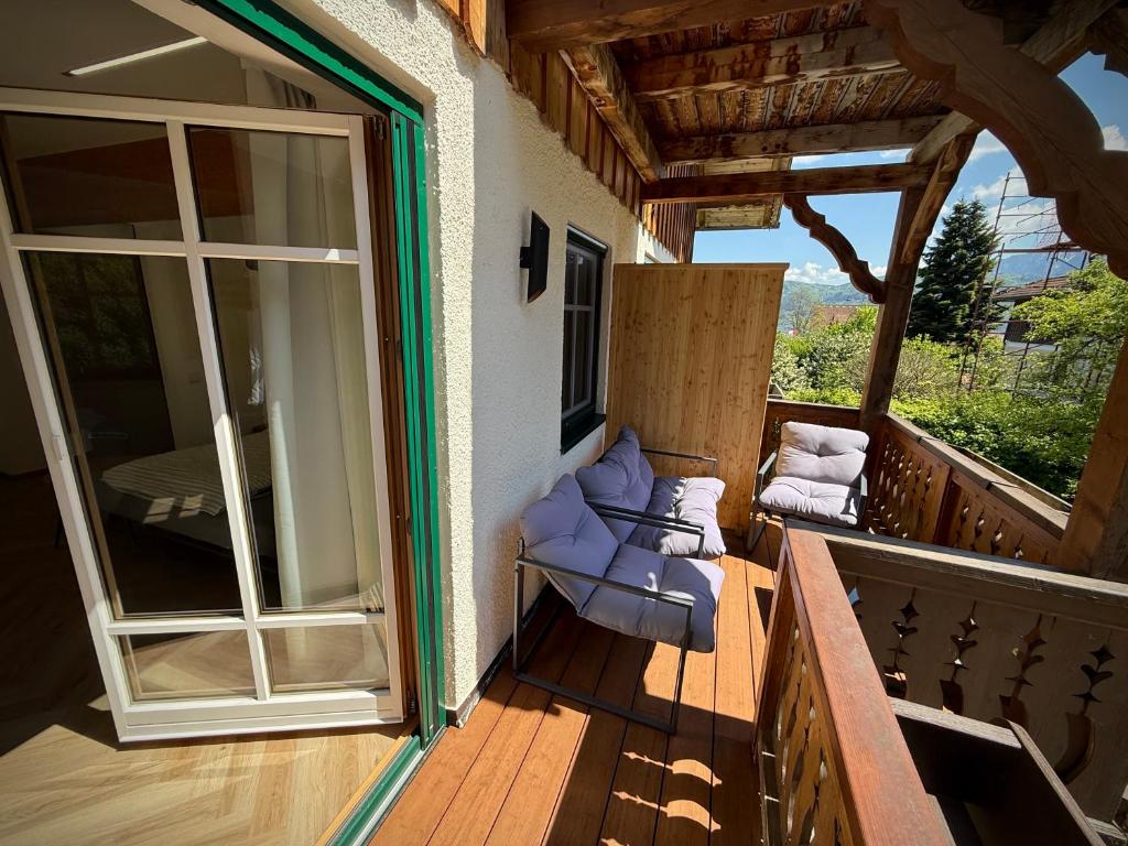 Balkón nebo terasa v ubytování Attersee Apartments