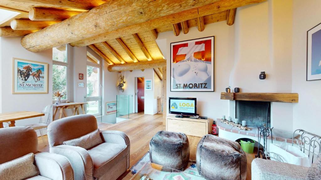 Posezení v ubytování Abitaziun Suot Larsch 4 1 - Celerina