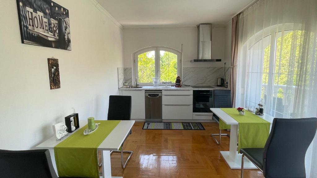 Kuchyň nebo kuchyňský kout v ubytování Meszko Park House Budapest