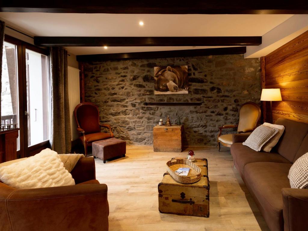 Posezení v ubytování Charmant 4 pièces 8/9 pers, balcon sud, proche télécabine et commerces à Valloire - FR-1-263-218