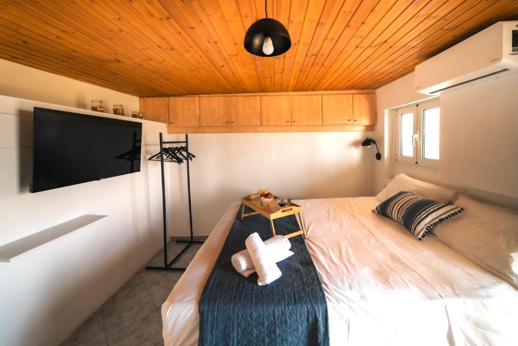 Postel nebo postele na pokoji v ubytování Cassa Ventossa Mochlos