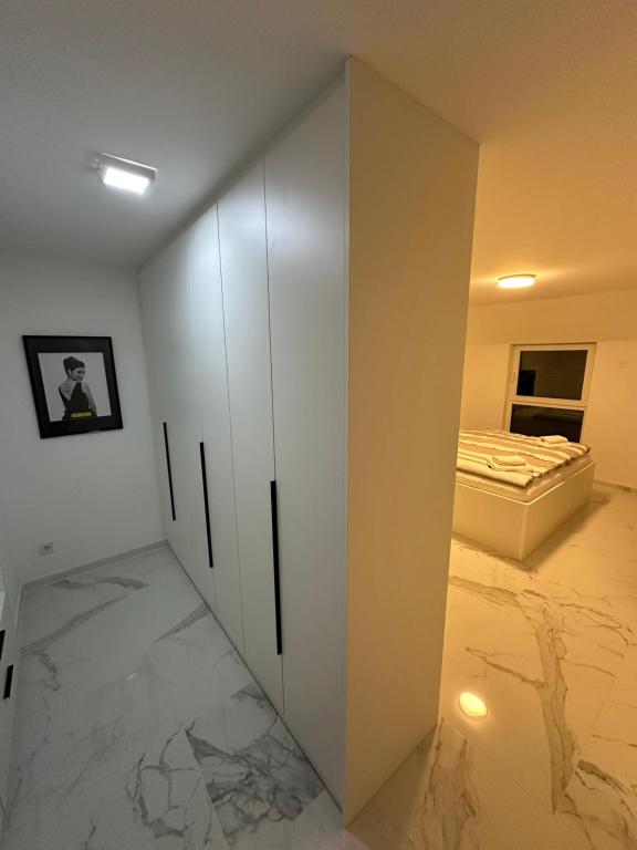 Postel nebo postele na pokoji v ubytování Villa HM am Waldrand