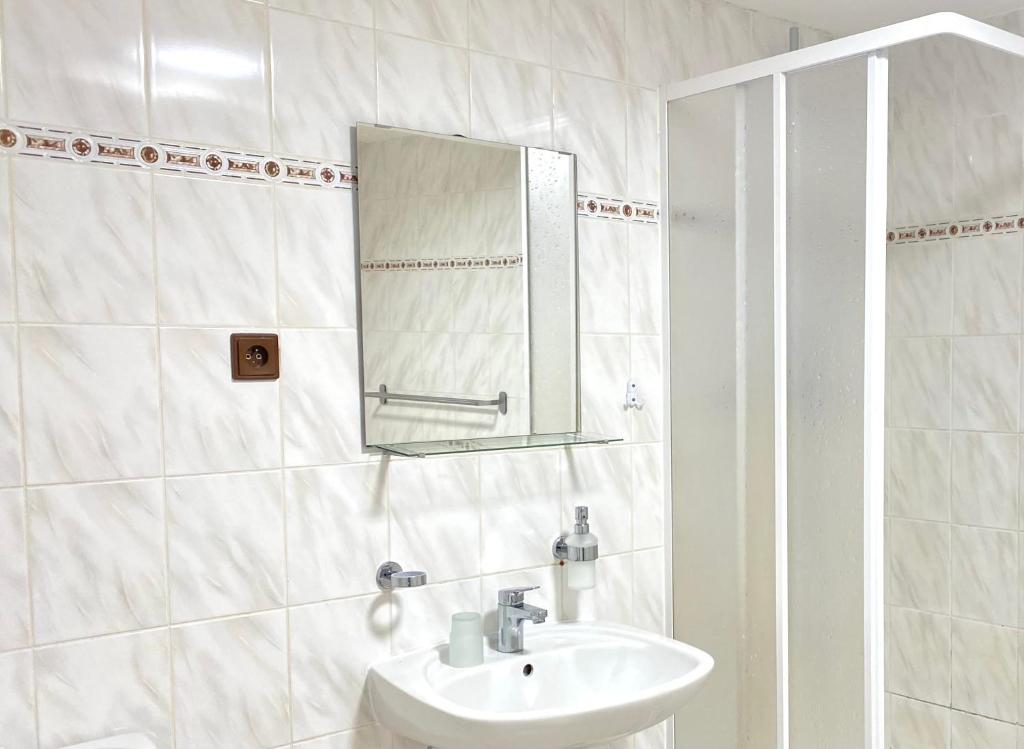 Koupelna v ubytování Hotel Labe