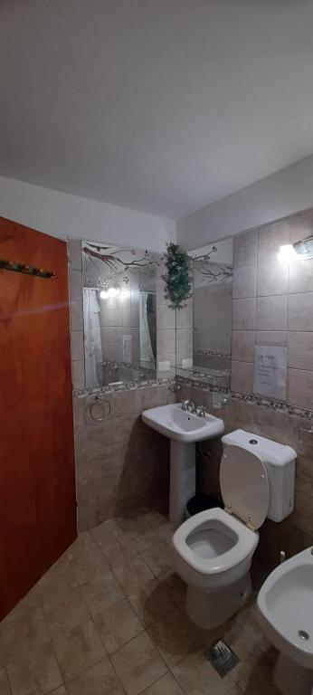 Koupelna v ubytování Cabañas Calimocho